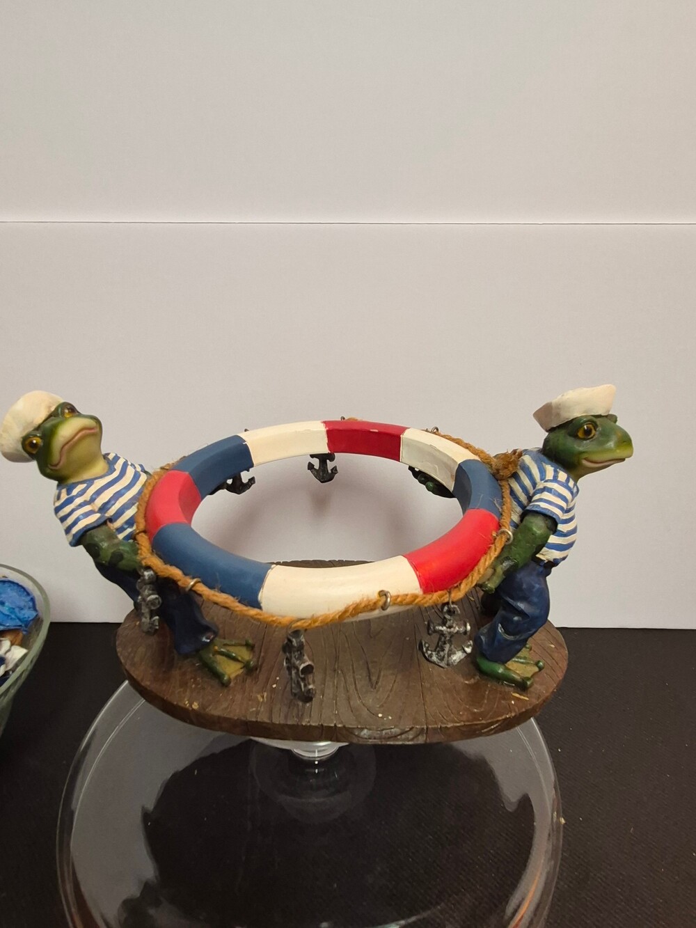 Frog Figurine Sailor Life Preserver Potpourri Holder Decorative